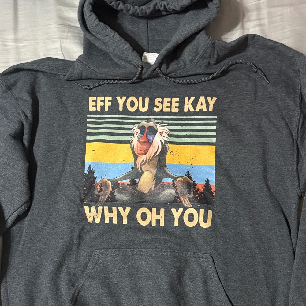 Gildan Gray Rafiki Eff You See Kay Why Oh You Vintage Hoodie
